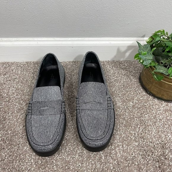 Rag & Bone Leather Loafers Marbled Black White Textured 39 US 9 - Picture 2 of 9